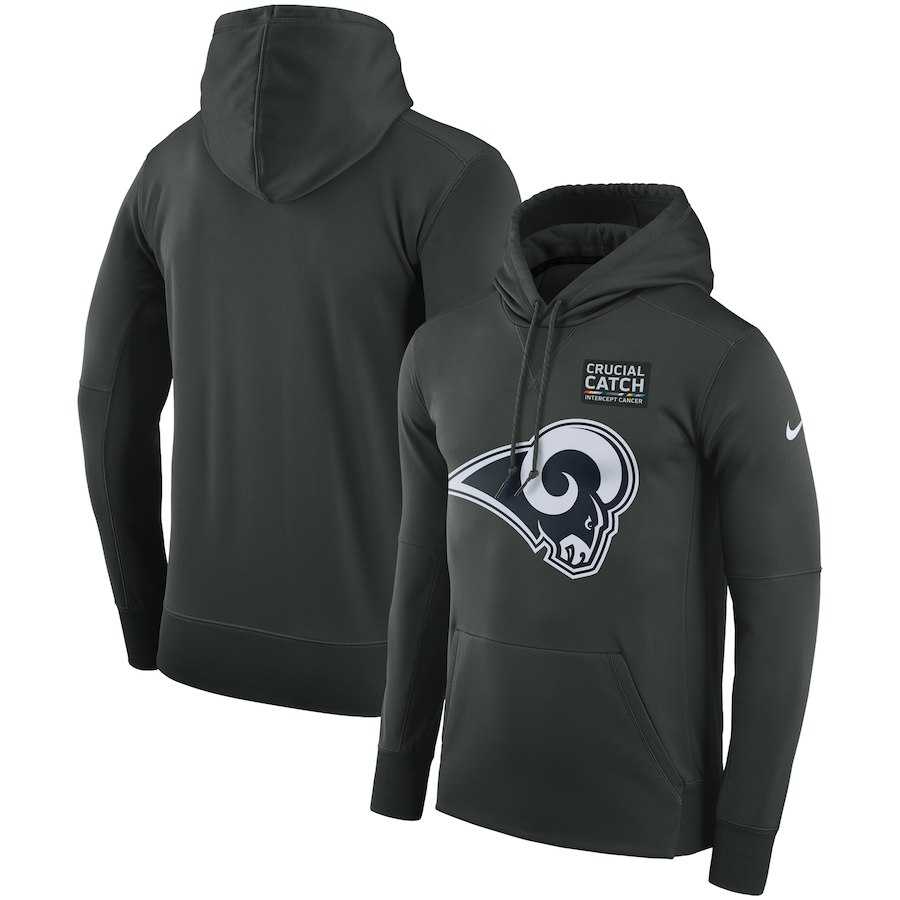 Men's Los Angeles Rams Nike Crucial Catch Performance Hoodie Anthracite,We sell and wholesale Men's Los Angeles Rams Nike Crucial Catch Performance Hoodie Anthracite on line form chian!